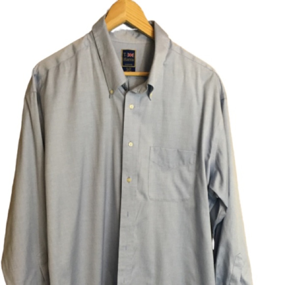T. Harris London shirt light blue 17.5  34/35 EUC
